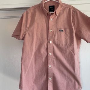 Boys pink / faded light red. RVCA button down size S